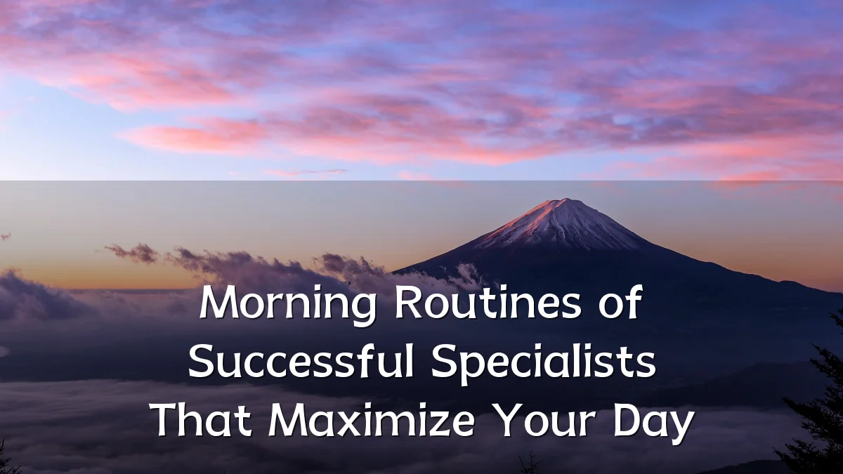 Morning Routines of Successful Specialists That Maximize Your Day